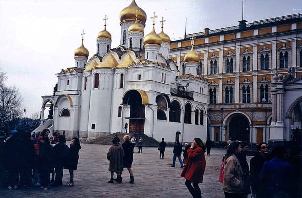 St Peters Cathedral Red Square with Rossiya Hotel where I stayed in back ground