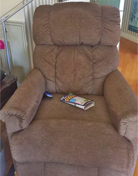 Comfortable brown electric reclining chair