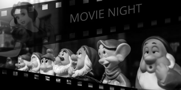 Bio-scopes and Sundowners Snow White and the Seven Dwarfs with movie reel.