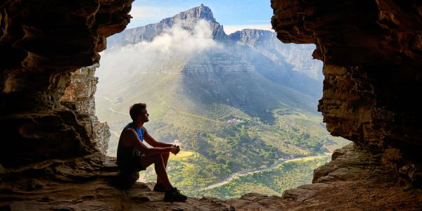 Man in a cave