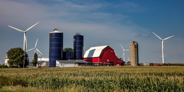 Farm in a field in Iowa