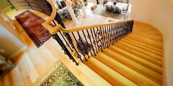 Rug at the top of the stairs