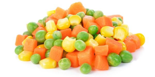 Green peas and carrots and corn