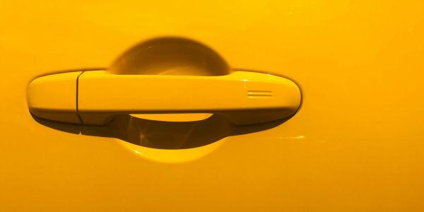 Yellow Car Door Handle