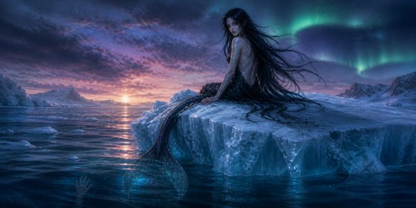 Mermaid in the icy twilight