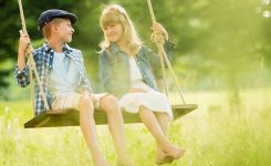 Children on a swing