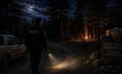Security guard at Pine Ridge campground Security guard at Pine Ridge campground