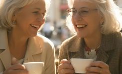 Senior Friends Enjoying Tea