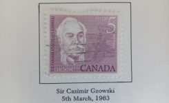 Canadian 5 cents stamp, with Sir Casimir Gzowski