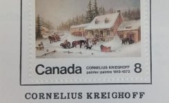 Canadian 8 cents stamp, with the 100th Anniversary of the death of painter Cornelius Krieghoff, 29th November, 1972